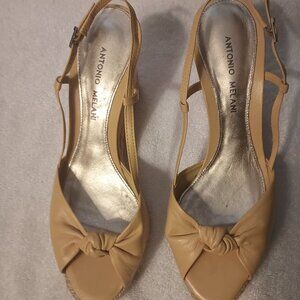 Antonio Melanie Yellow/Gold wedge sandals.